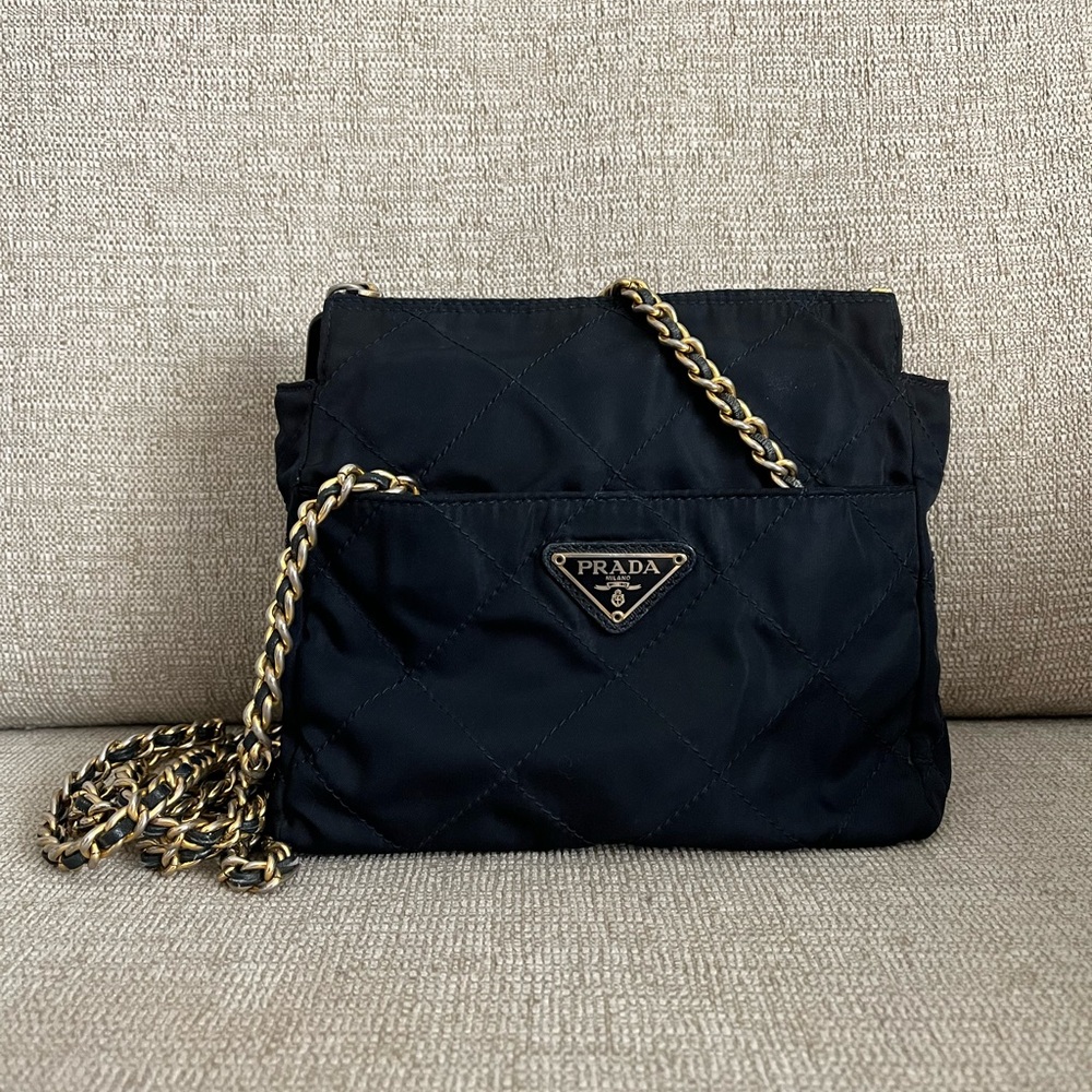 Prada Nylon Cross Body Gold chains trap